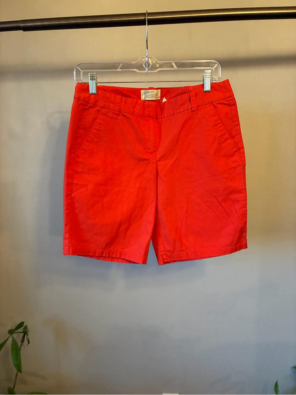 J.Crew Bermuda Chino Shorts Red Coral Size 2 Stretch